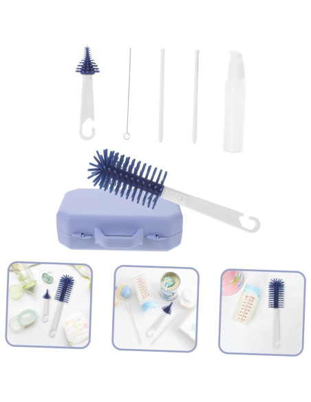Set de Cepillos de Limpieza para Botellas y Tetinas - Azul