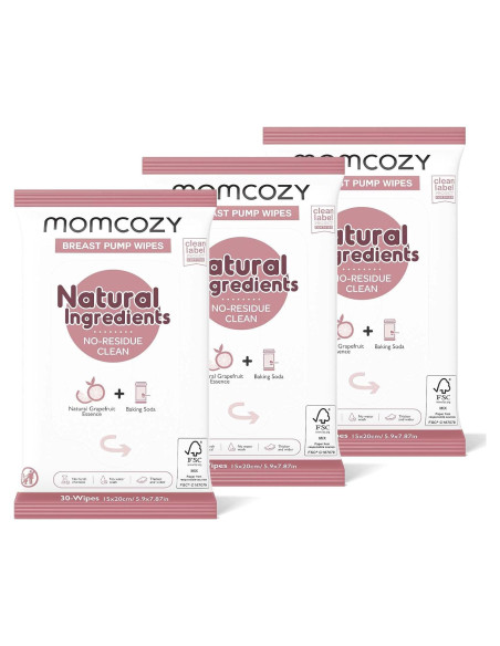 Toallitas Naturales para Extractores de Leche Momcozy - 30 Unidades