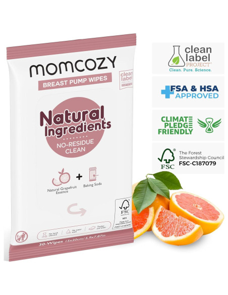 Toallitas Naturales para Extractores de Leche Momcozy - 30 Unidades