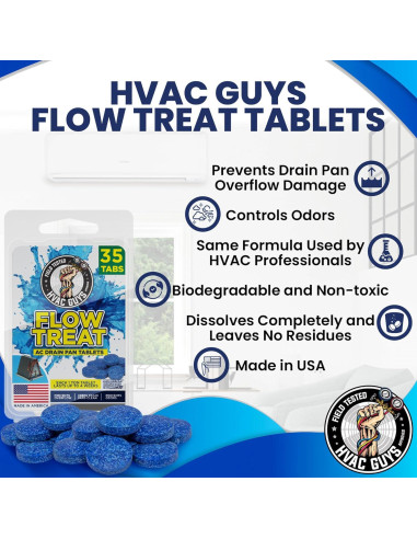 Tabletas de Drenaje HVAC Flow Treat 35PK - Control de Olores