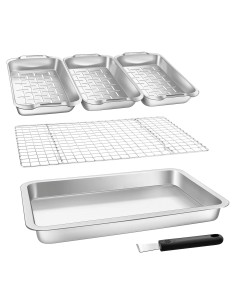 Juego de Cestas para Parrilla Vikeyhome 6 Piezas Acero Inoxidable