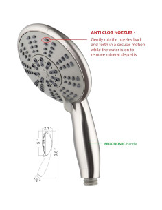Cabezal de Ducha DUAL Ana Bath 5" Alta Presión 5 Modos 2