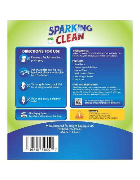 Tabletas Limpiadoras de Inodoro Bright Boutique - 24 Unidades
