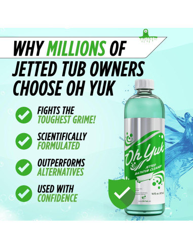 Limpiador de Bañeras Oh Yuk 16 Oz - Hidromasaje Efectivo