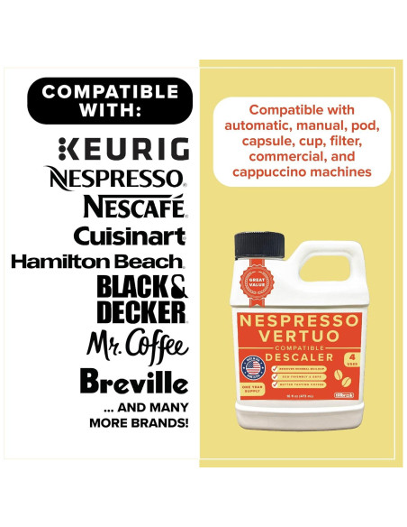 Desincrustante Tillbrook para Cafeteras Nespresso Vertuo - 1 Año Suministro