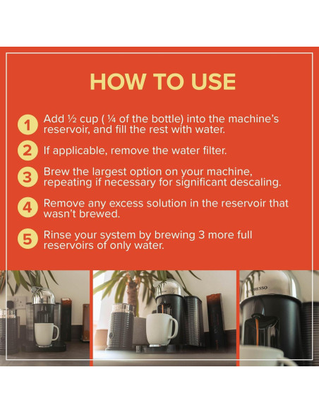 Desincrustante Tillbrook para Cafeteras Nespresso Vertuo - 1 Año Suministro