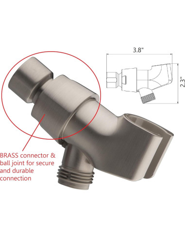 Cabezal de ducha de mano Ana Bath 5 funciones 5" níquel cepillado