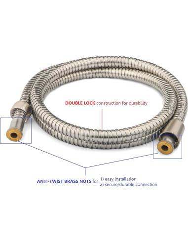 Cabezal de ducha de mano Ana Bath 5 funciones 5" níquel cepillado