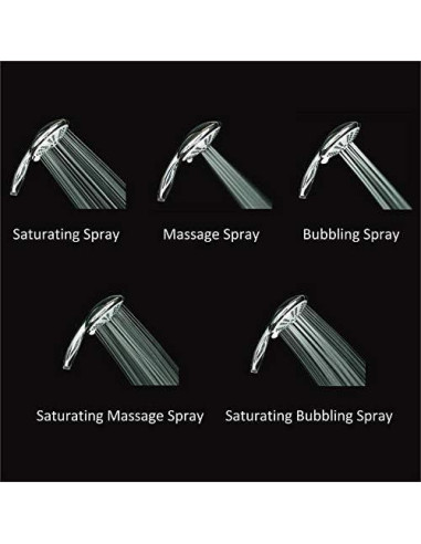 Cabezal de ducha de mano Ana Bath 5 funciones 5" níquel cepillado