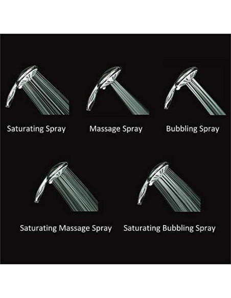 Cabezal de ducha de mano Ana Bath 5 funciones 5" níquel cepillado