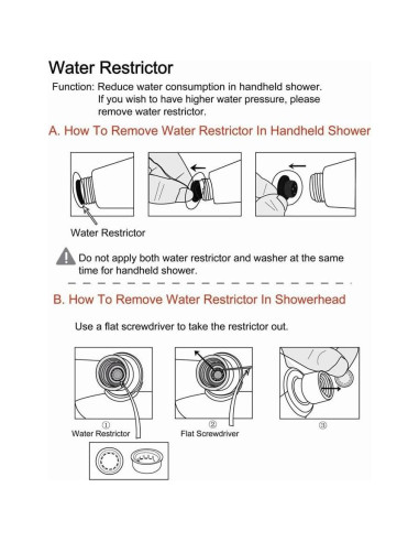 Cabezal de ducha de mano Ana Bath 5 funciones 5" níquel cepillado