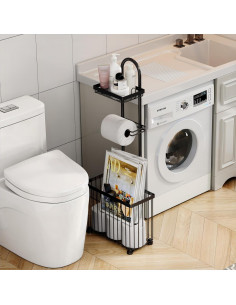 Soporte de Papel Higiénico Independiente X-cosrack Negro 76.7cm 2