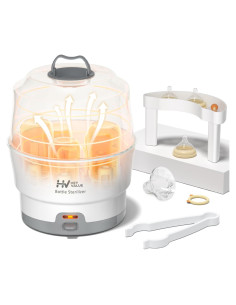 Esterilizador de Biberones HEYVALUE Blanco, Control Un Botón, 6 Biberones