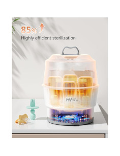 Esterilizador de Biberones HEYVALUE Blanco, Control Un Botón, 6 Biberones 2