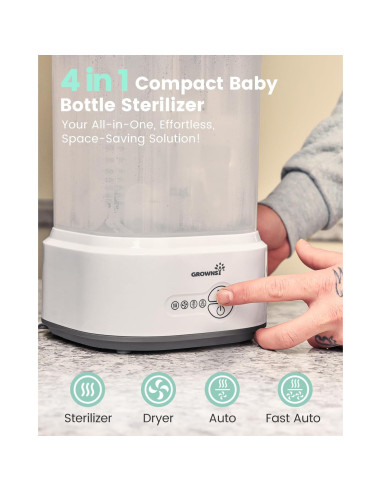 Esterilizador y Secador de Botellas Grownsy, 1.57 kg, Gris