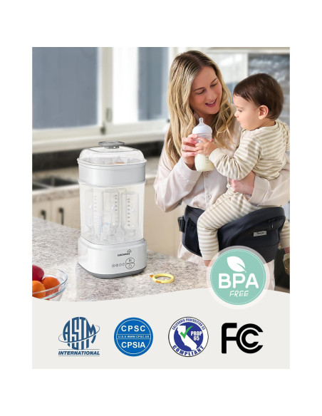 Esterilizador y Secador de Botellas Grownsy, 1.57 kg, Gris