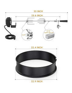 onlyfire Kit Rotisserie para Parrilla Weber 22.5" Carbón 2