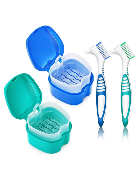 Estuche para Dentaduras EZEELAI con Canasta Drenaje y 2 Cepillos Estuche para Dentaduras EZEELAI con Canasta Drenaje y 2 Cepillos