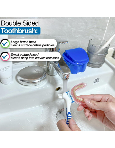 Estuche para Dentaduras EZEELAI con Canasta Drenaje y 2 Cepillos Estuche para Dentaduras EZEELAI con Canasta Drenaje y 2 Cepillos