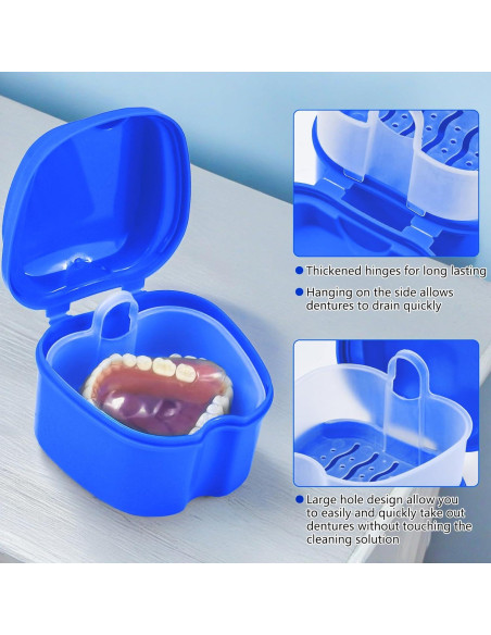 Estuche para Dentaduras EZEELAI con Canasta Drenaje y 2 Cepillos Estuche para Dentaduras EZEELAI con Canasta Drenaje y 2 Cepillos