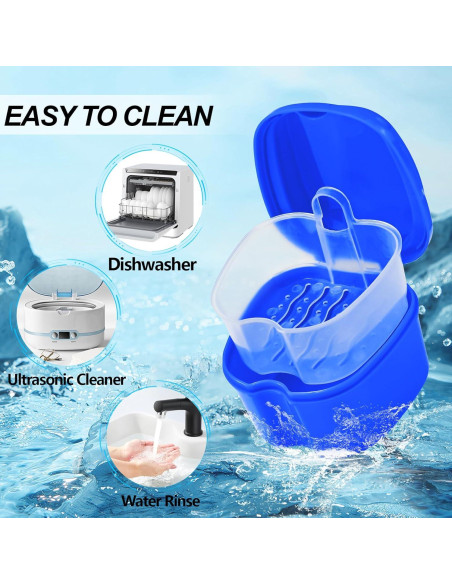 Estuche para Dentaduras EZEELAI con Canasta Drenaje y 2 Cepillos Estuche para Dentaduras EZEELAI con Canasta Drenaje y 2 Cepillos