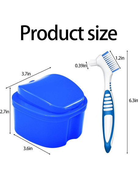 Estuche para Dentaduras EZEELAI con Canasta Drenaje y 2 Cepillos Estuche para Dentaduras EZEELAI con Canasta Drenaje y 2 Cepillos