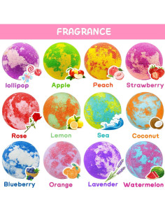 Bolas de Baño de Unicornio Phaorui - Set de 12 Aromáticas 2