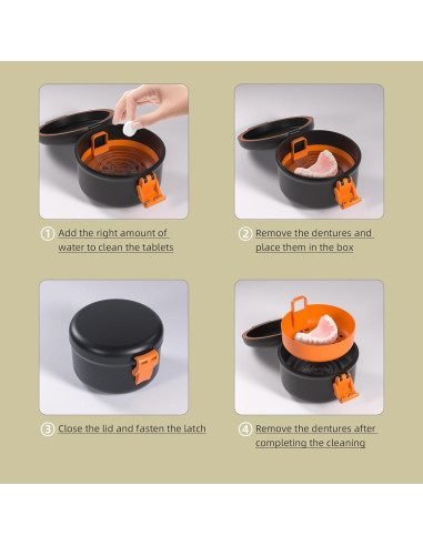 Estuche Limpiador a Prueba de Fugas ARGOMAX para Dentaduras