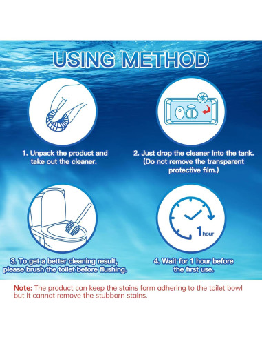 Tabletas Limpiadoras para Inodoro Vacplus - 12 Paquetes