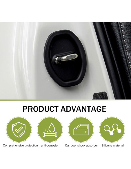 Protector de Cerradura de Puerta de Coche nodteem 2 PCS Silicona