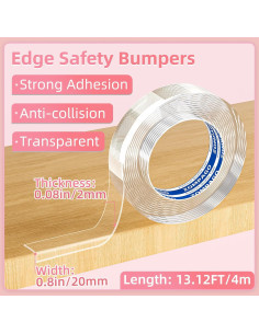 Protectores de Esquinas Transparentes ZOMPAGO 0.8cm x 4m 2