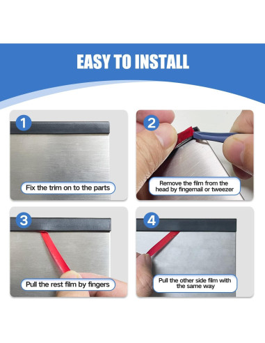 Bisel de goma autoadhesivo Protalwell 10 pies negro EPDM