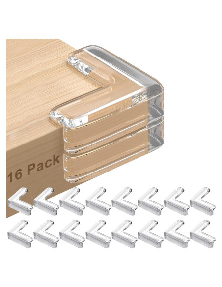 16 Protectores de Esquinas Transparentes Bunifa - Silicona L