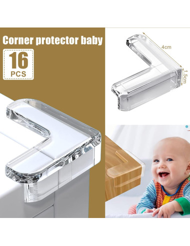 16 Protectores de Esquinas Transparentes Bunifa - Silicona L