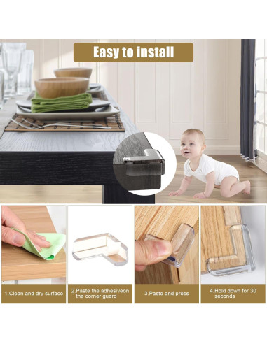 16 Protectores de Esquinas Transparentes Bunifa - Silicona L