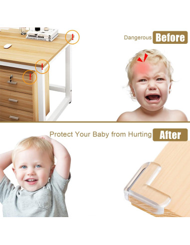 16 Protectores de Esquinas Transparentes Bunifa - Silicona L