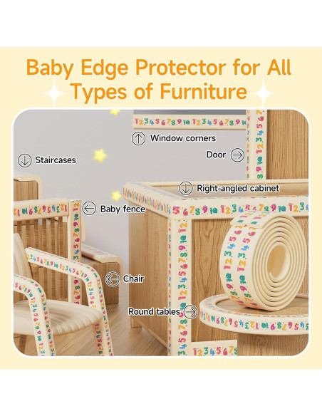 Protector de Bordes para Bebé Lonlown 2m Espuma Amarillo