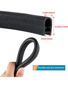 Protector de Bisel de Goma Sanbege 3.96m Negro Sin Adhesivo 2