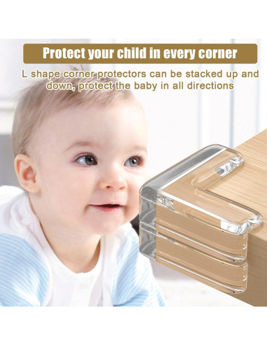 16 Protectores de Esquinas Transparentes Bunifa - Silicona L