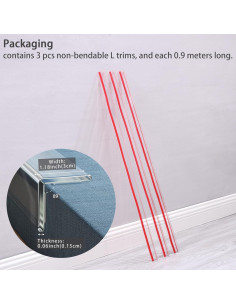 Protectores de Esquinas Transparentes Coengwui 3Pcs 0.88m L 2