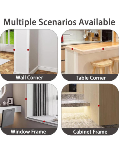 Protectores de Esquinas Transparentes Coengwui 3Pcs 0.88m L