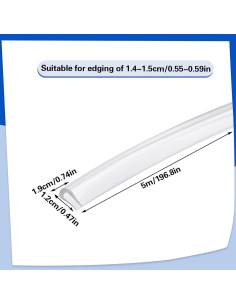Moldura de Borde de Silicona Hiyoo 5m Transparente 15mm 2