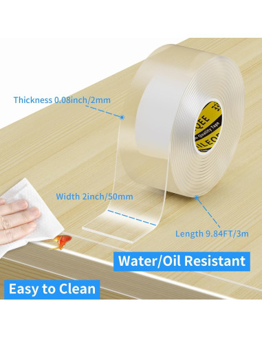 Cinta Protectora de Bordes MILEQEE 5cm x 3m Transparente