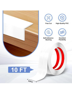 Protector de Esquina Autoadhesivo EYAYEN 2 cm x 3 m Blanco 2