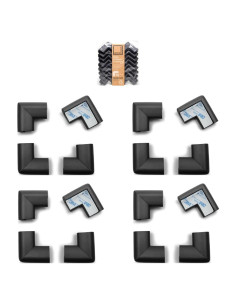 Roving Cove Protector de Esquinas para Bebés 16 Piezas Negro