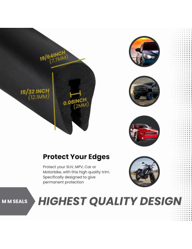 Bisel de goma Seal Rubber 3.05m para protección de bordes