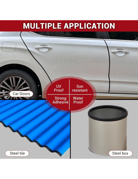 Bisel de Goma EPDM Autoadhesivo Negro 1/16" x 3.05m YANRUIPRO