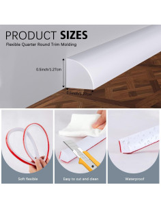 Moldura Flexible Cuarto Redondo WUMUTI 401.3 cm Blanca 2