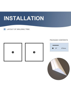 Kit de Moldura de Pared Autoadhesiva NeatiEase 2 Set 50.8x50.8cm 2