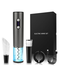 Abridor de Vino Eléctrico SCSXGO con Aerador y Tapón